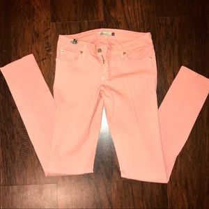 Coral Stretch Skinny Jeans